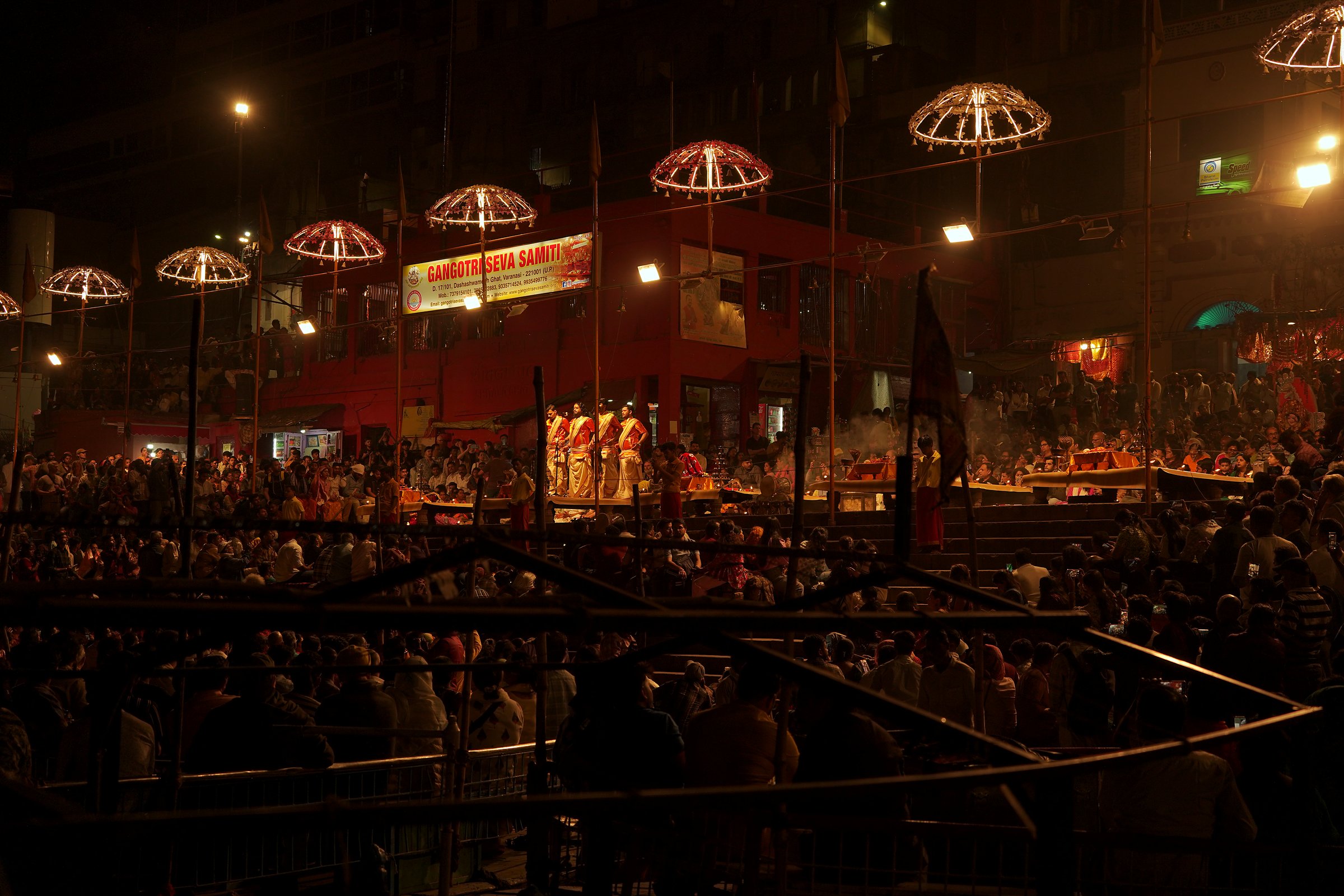 Ghats at Sunset and the Evening Ganga Aarti
